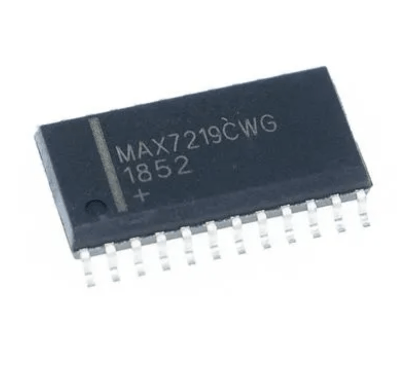 Image of the MAX7219 microcontroller, a compact and low-power device designed for various electronic applications.