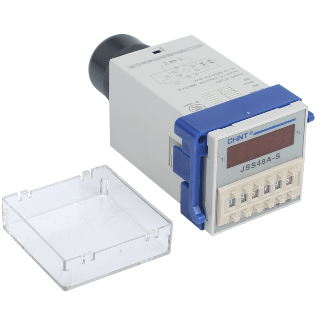 A digital temperature controller within a plastic enclosure, featuring a clear display and user-friendly control interface.