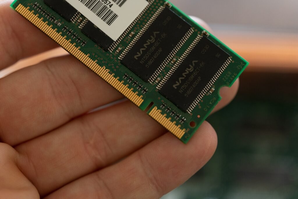 Man hand holding random access memory