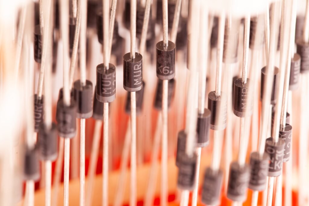 Metal rods with black iron small diodes