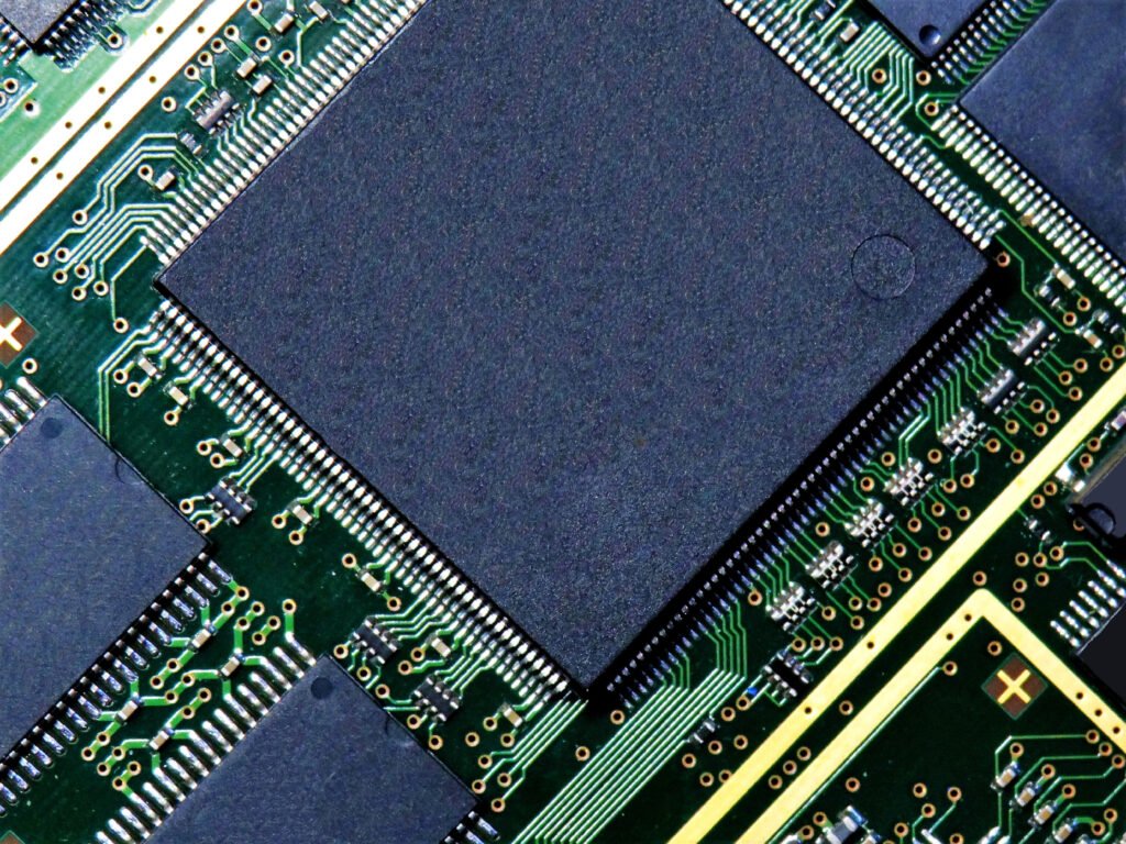 Closeup shot of computer memory chip