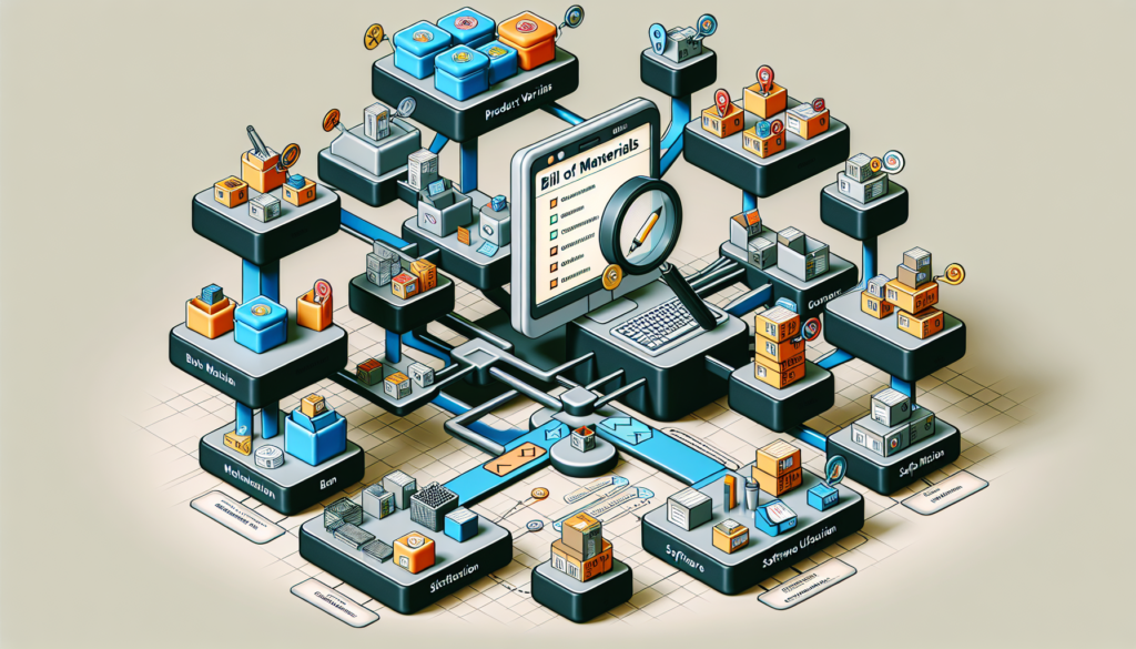 An artistic representation of a computer with an array of items around it, illustrating a dynamic and engaging workspace