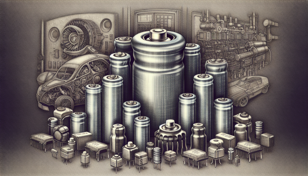 An illustration featuring a diverse collection of batteries, highlighting different shapes and sizes in a visually appealing layout.