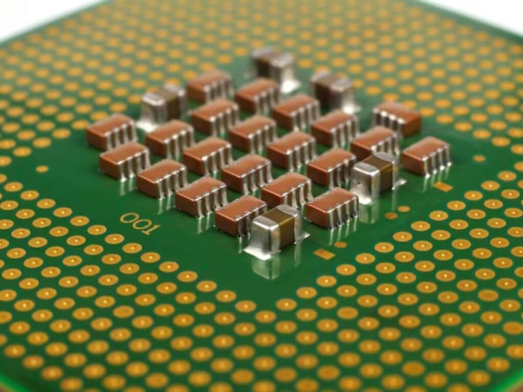 Close up look of an electric circuit