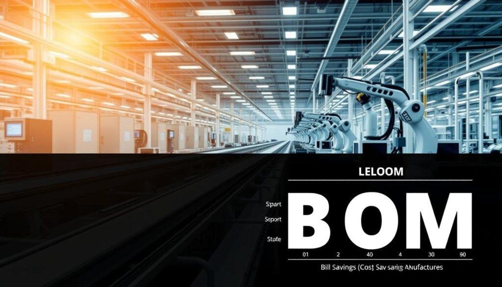 A sleek and modern factory interior, with state-of-the-art manufacturing equipment from Informic Electronics. Streamlined production lines, conveyor belts, and robotic arms work in harmony, efficiently assembling components. Bright, diffused lighting casts a warm glow, highlighting the precision and attention to detail. In the foreground, a simplified Bill of Materials (BOM) chart displays cost-saving optimizations, while the background showcases the overall lean manufacturing workflow. Crisp, clean lines and a minimalist aesthetic convey a sense of technological prowess and cost-effective production.