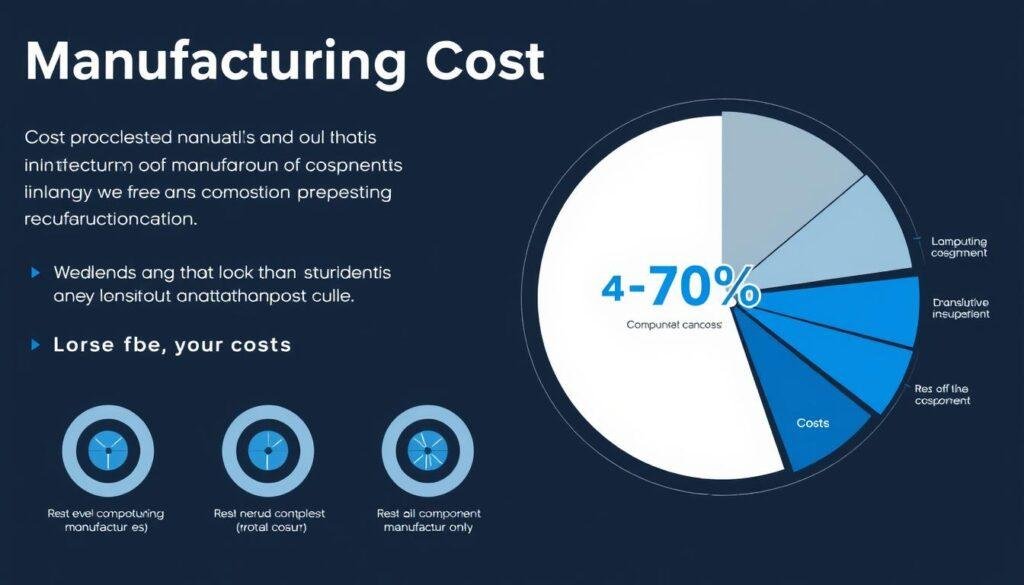 Graph showing component procurement costs as percentage of manufacturing expenses