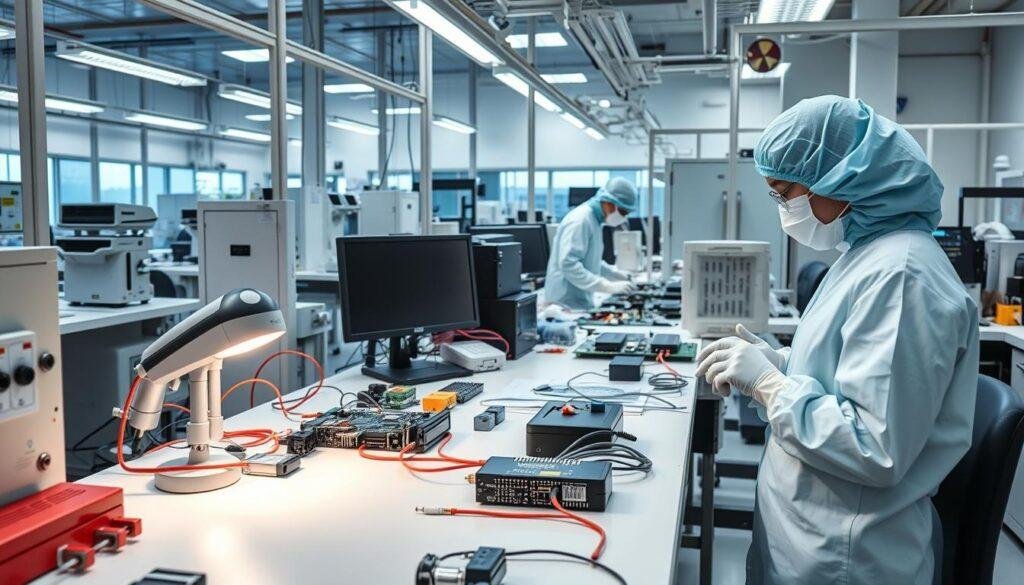 Medical device manufacturing facility with electronic component quality control Medical device manufacturing facility with electronic component quality control