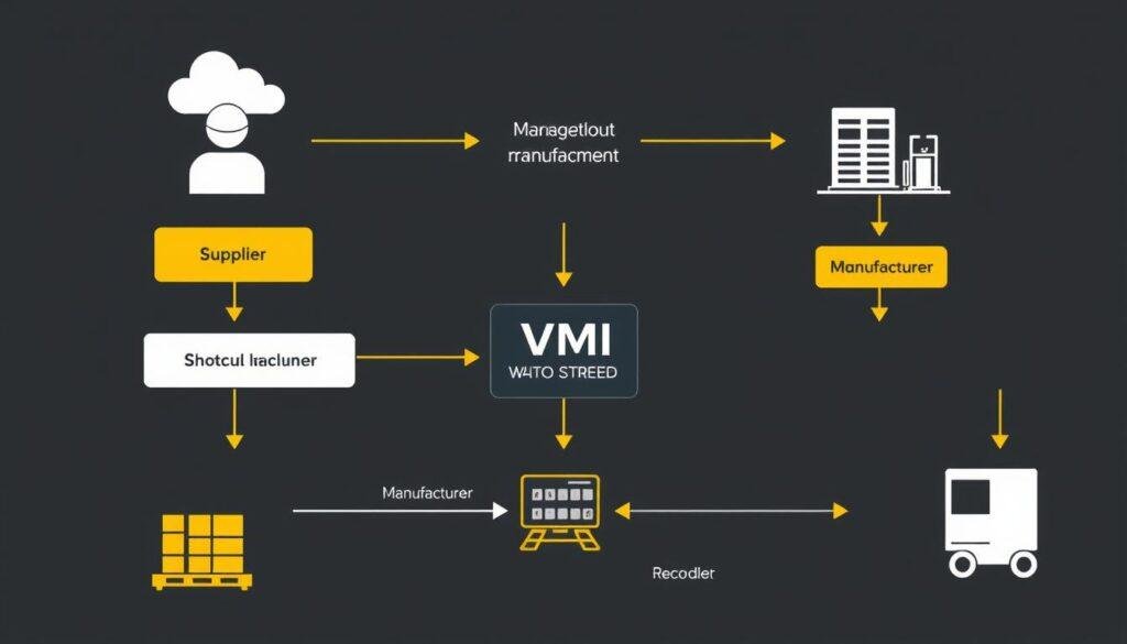 Vendor-managed inventory system workflow diagram Vendor-managed inventory system workflow diagram