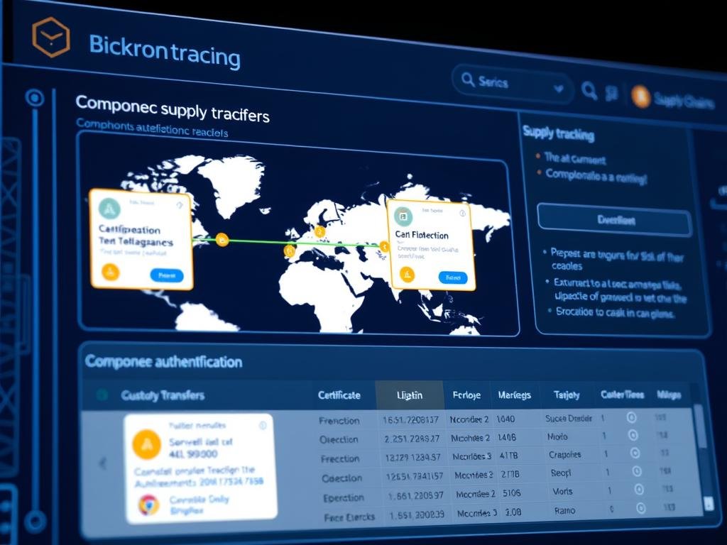 Blockchain-based component tracking system showing complete supply chain visibility