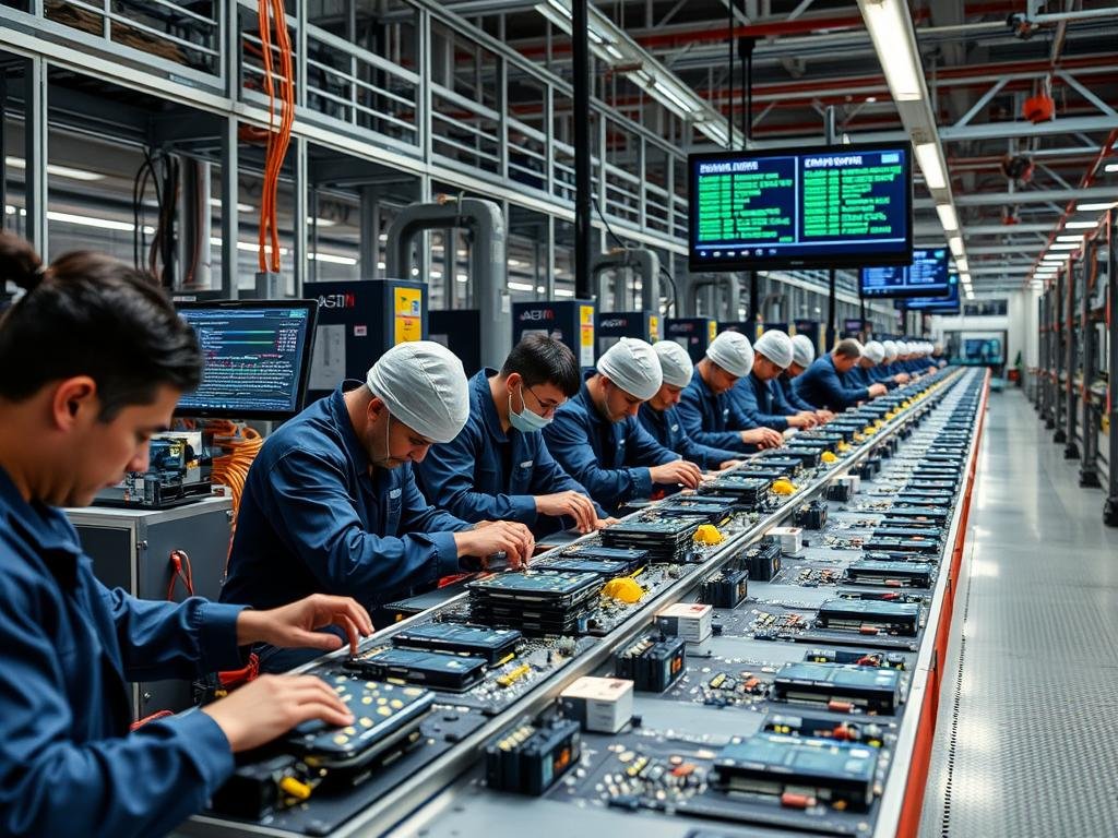 Consumer electronics manufacturer implementing just-in-time inventory with distributor