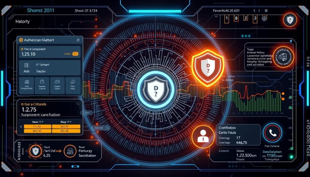 Digital platform showing blockchain-based component tracking and verification system