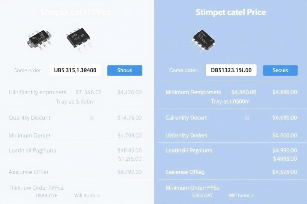 Price comparison of electronic components from different shops