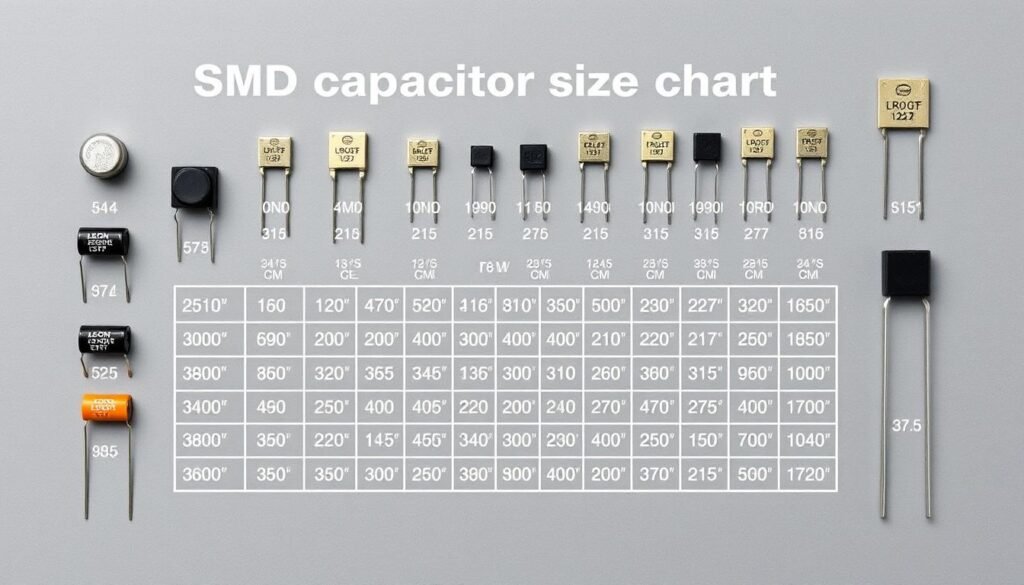 smd capacitor size chart