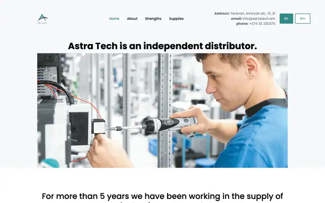 Astra Tech Armenia official homepage screenshot captured on 25 August 2026
