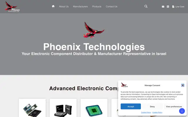 Phoenix Technologies Ltd. official homepage screenshot captured on 25 August 2026