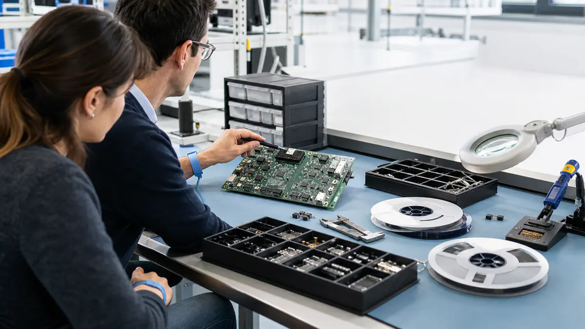 electronics solutions procurement review for component sourcing at an ESD-safe electronics workstation