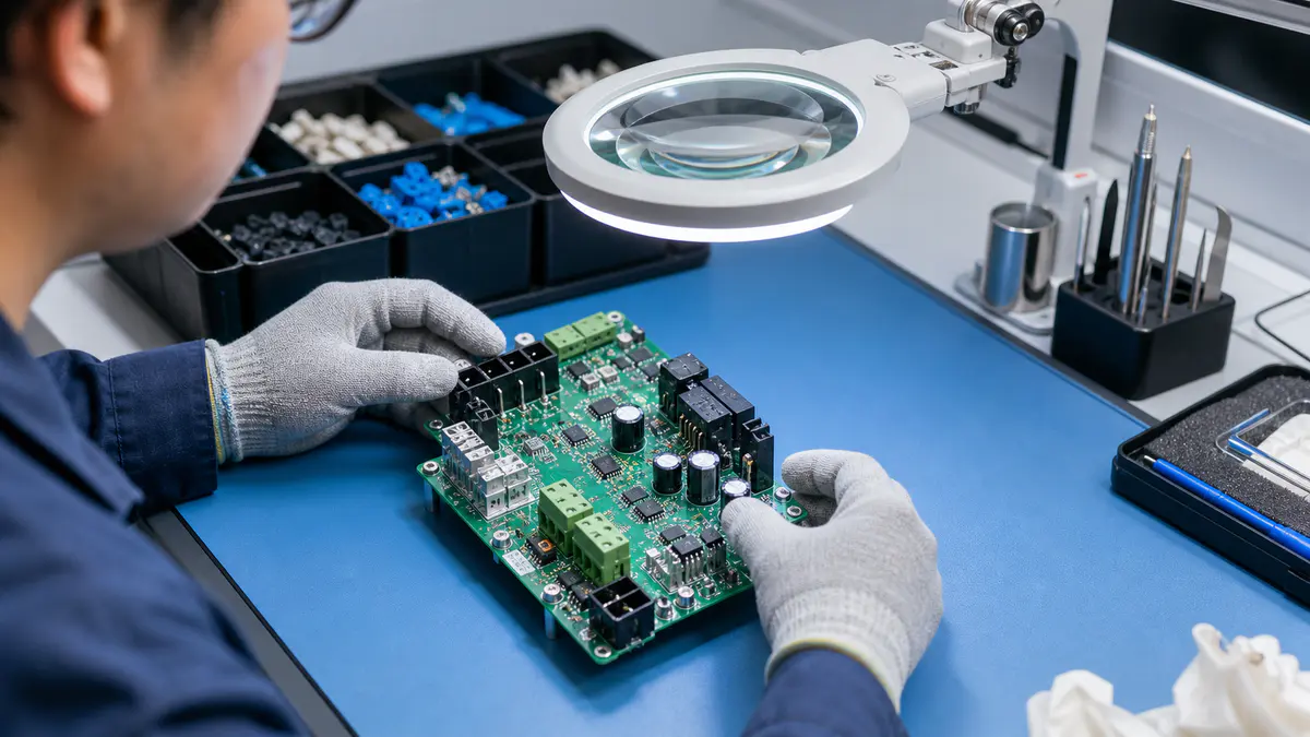 light electric vehicles procurement review for industrial control pcba at an ESD-safe electronics workstation