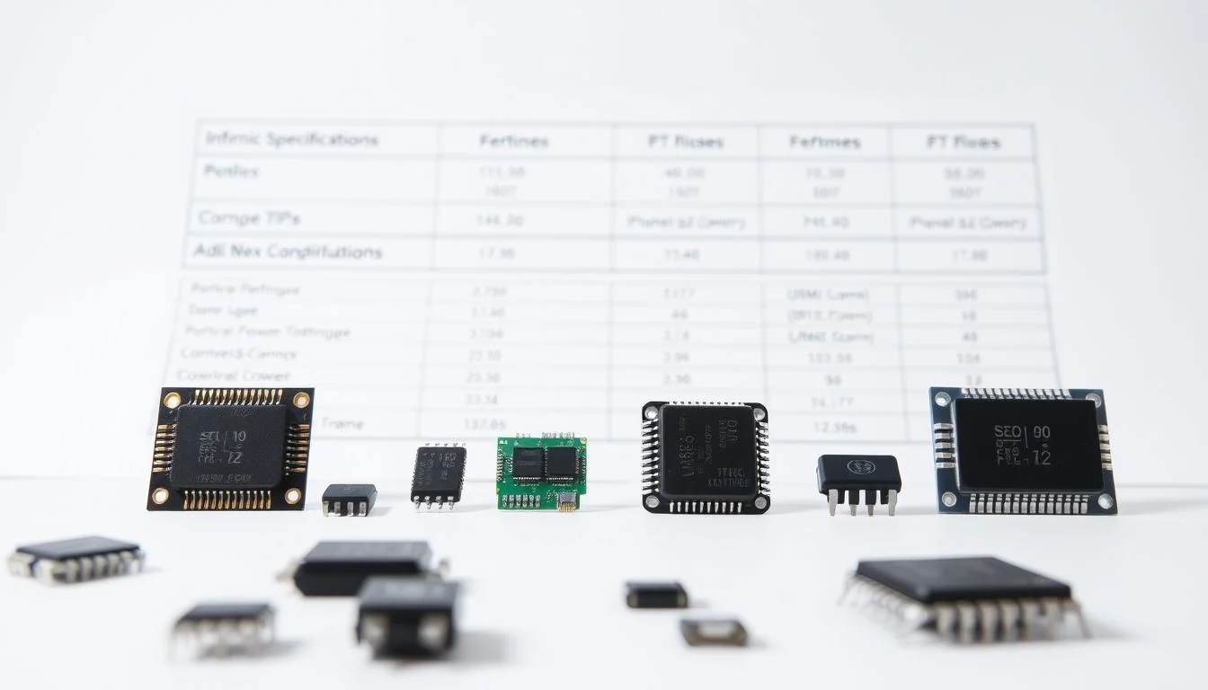 Illustration of electronic components for BOM comparison