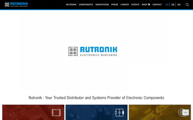 Rutronik official homepage screenshot captured on 25 August 2026